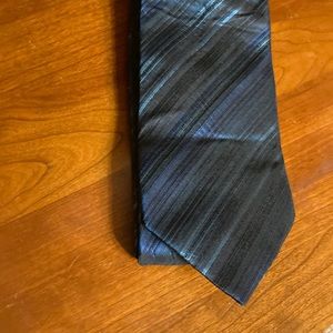 Alfani. Black and blue striped silk tie